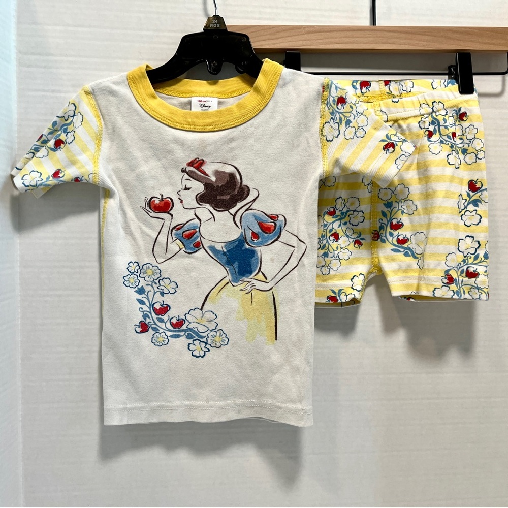 Hanna Andersson Disney Snow White Kids Pajama Set - Yellow and Blue size 4